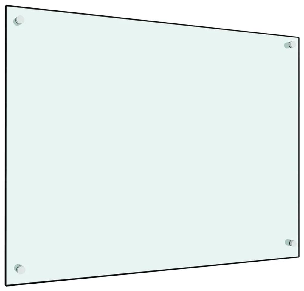 249456 vidaXL Painel anti-salpicos de cozinha 80x60 cm vidro temperado branco