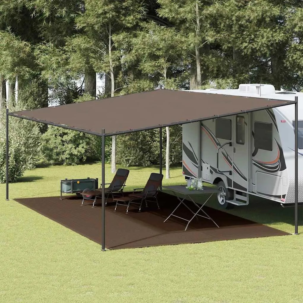 vidaXL Tapete de campismo para tenda PEAD 400x800 cm castanho