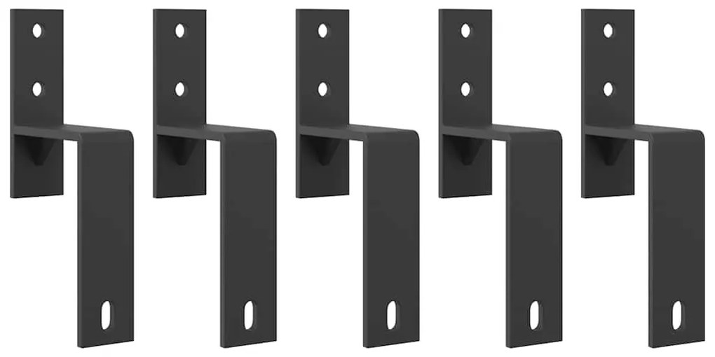 vidaXL Barn Door Bypass Brackets 5 pcs para trilhos planos aço carbono