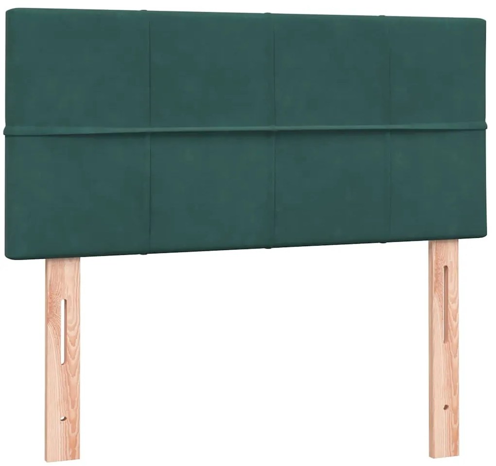 Cama com molas/colchão verde-escuro 80x210 cm veludo