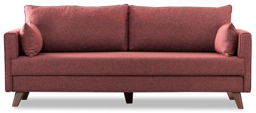 Sofá-Cama de 3 Lugares Bella – Vermelho Claret – 208x85x81 cm