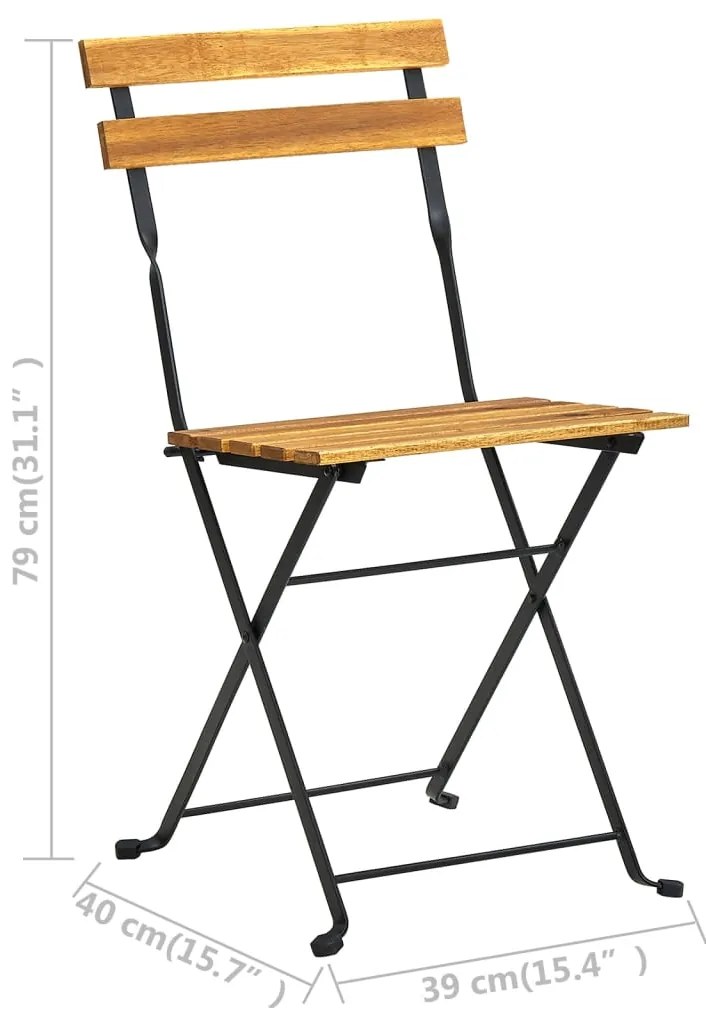 9 pcs conjunto de jantar dobrável p/ exterior acácia maciça