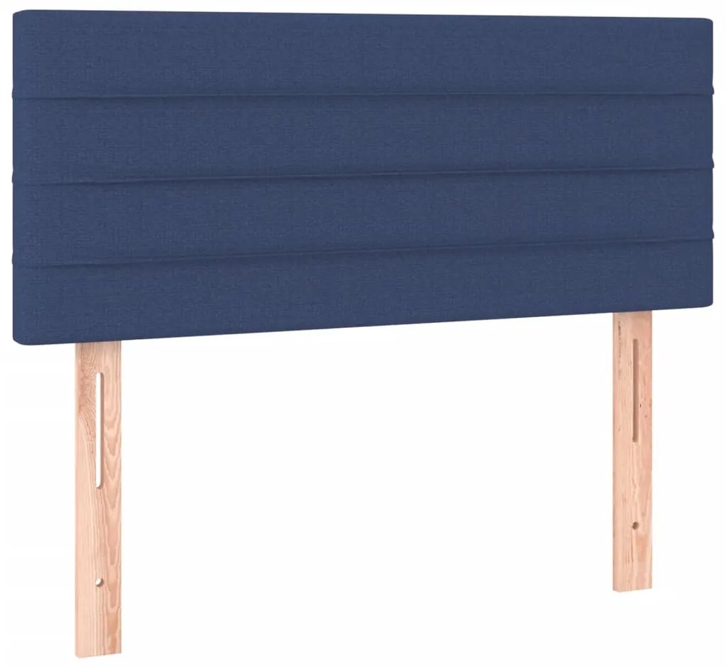 Cama com molas/colchão 80x200 cm tecido azul