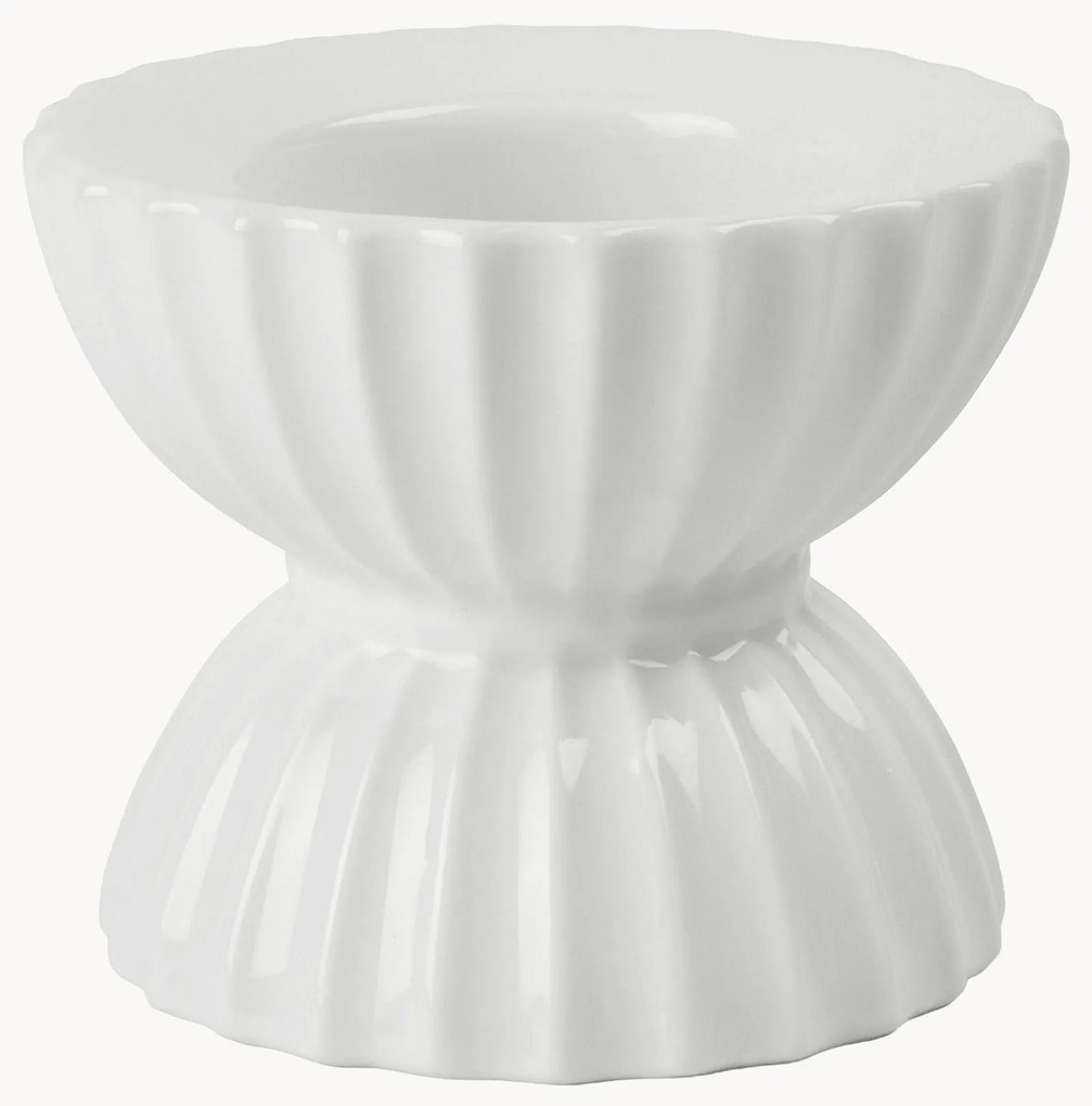 Castiçal de porcelana com superfície canelada Tura