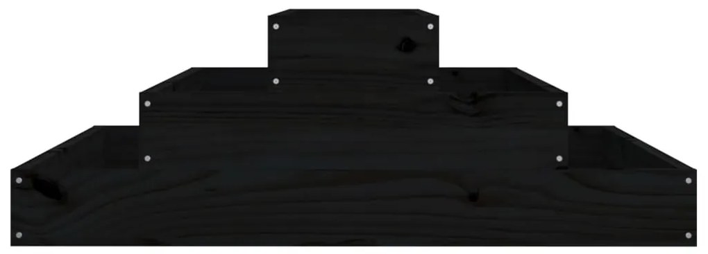 Vaso/floreira 80x80x27 cm pinho maciço preto