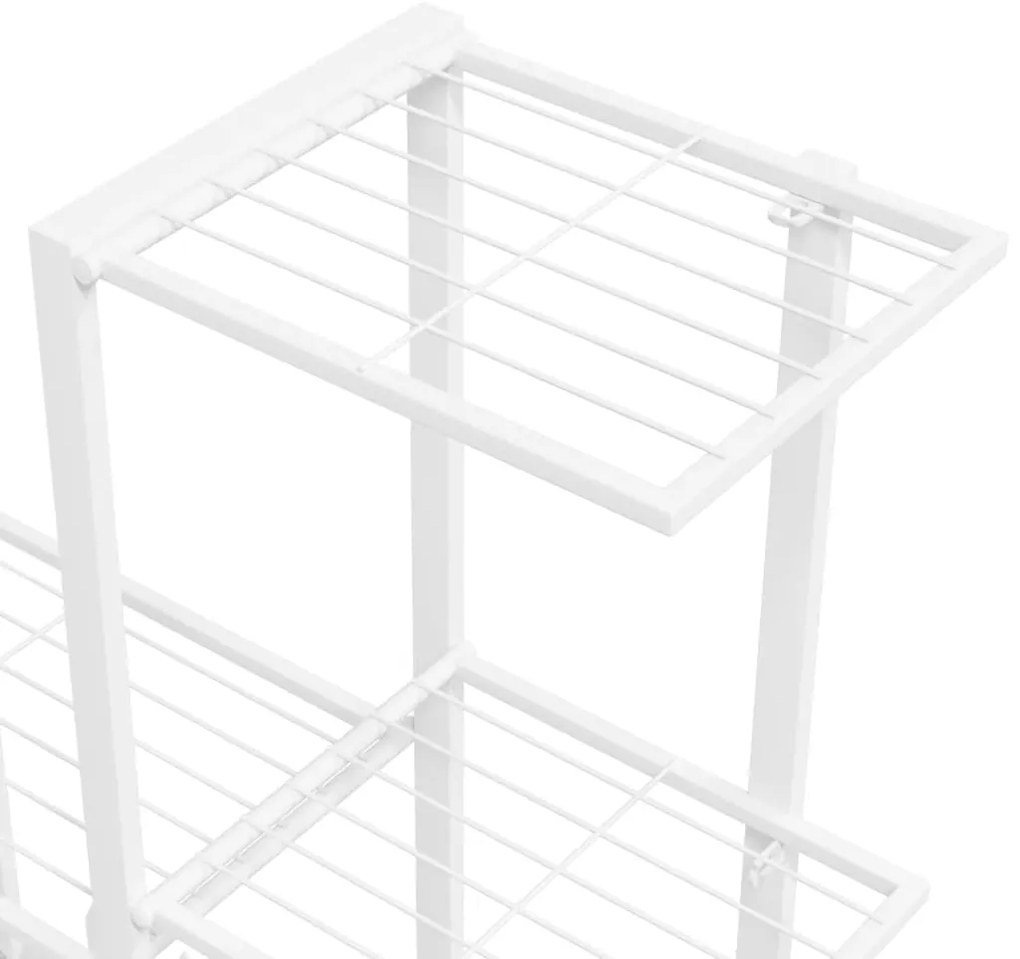Suporte de vasos c/ rodas 94,5x25x92,5 cm metal branco