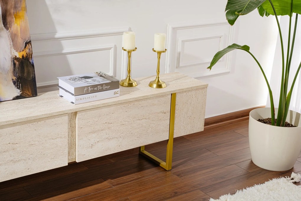 Móvel TV Serenity – Travertine Gold – 180 x 50 x 29,5 cm