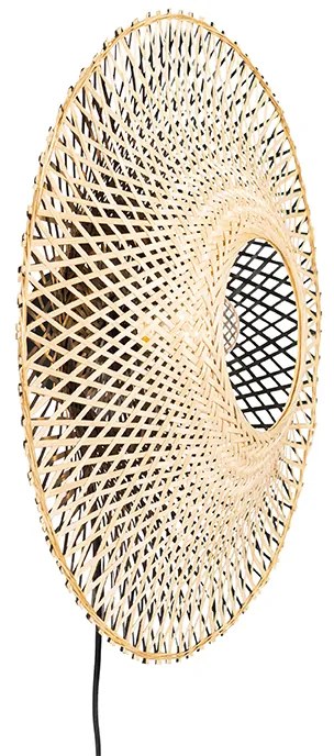 Candeeiro de parede oriental bambu 50 cm com ficha - Rina Oriental