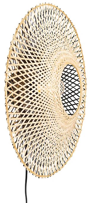 Candeeiro de parede oriental rattan 50 cm com ficha - Rina Oriental