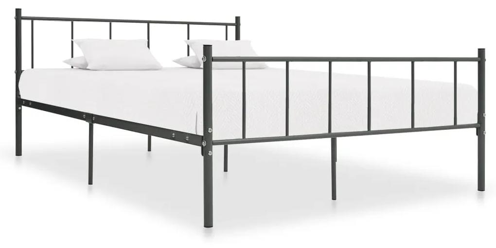Estrutura de cama 200x200 cm metal cinzento