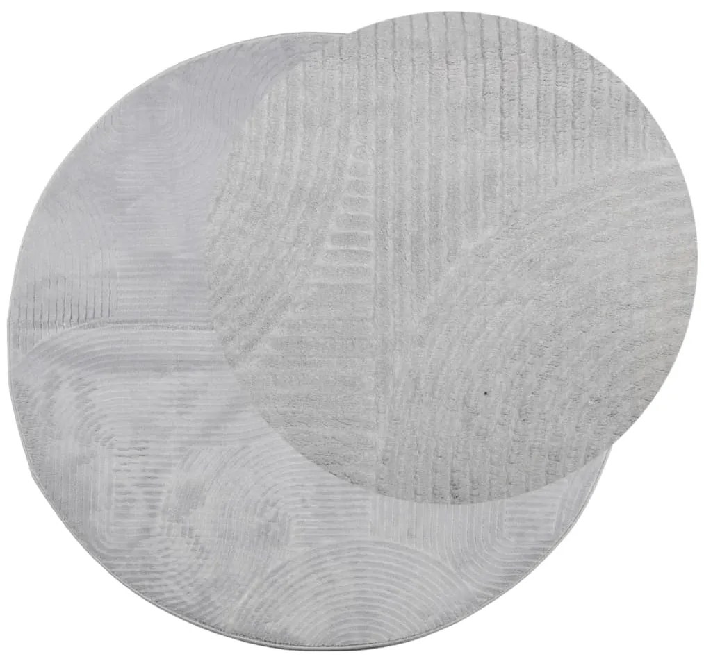 Tapete de pelo curto IZA visual escandinavo Ø 100 cm cinzento