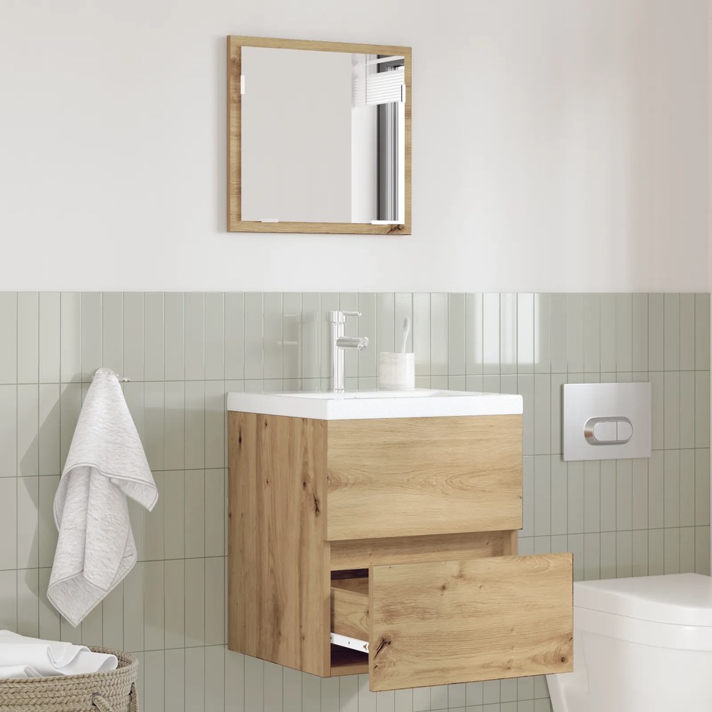 vidaXL Armário de Armazenamento de Casa de Banho Carvalho Handmade MDF