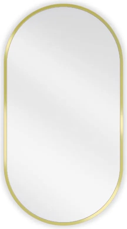 Mexen Loft espelho de casa de banho oval 75 x 40 cm, moldura dourada - 9851-075-040-000-50