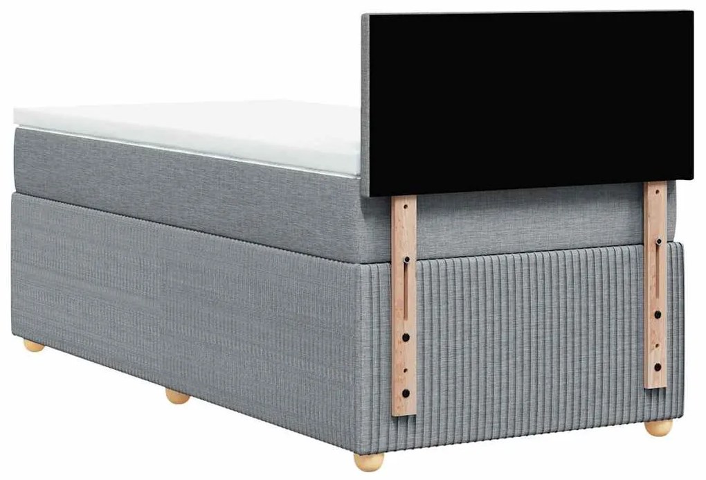 Cama com molas/colchão 90x200 cm tecido cinza-claro