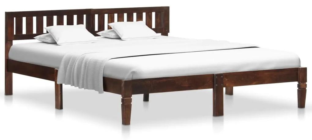 288407 vidaXL Estrutura de cama em madeira de mangueira maciça 160 cm