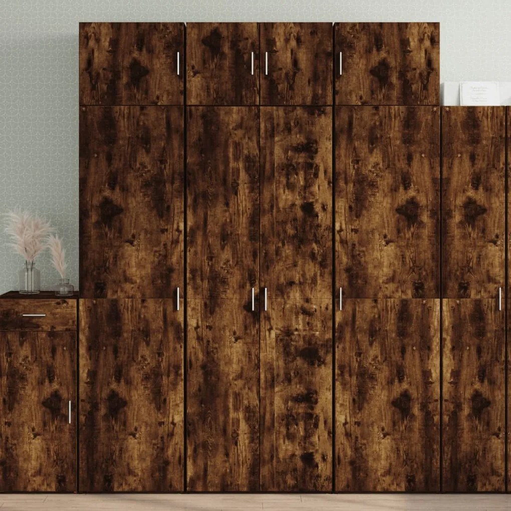 vidaXL Armário alto 70x42,5x185 cm derivados madeira carvalho fumado