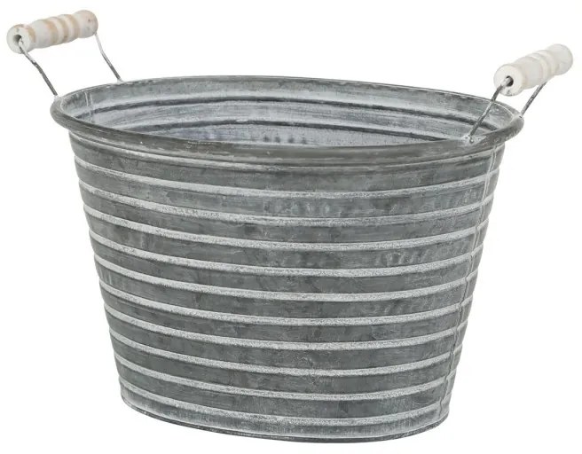 Kit 3 Vaso Metal Lemán 2 Cores Cinzento