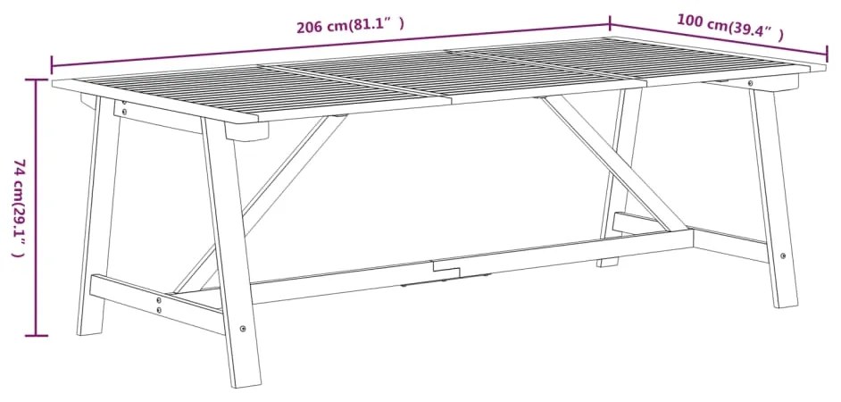 9 pcs conjunto de jantar para jardim madeira de acácia maciça