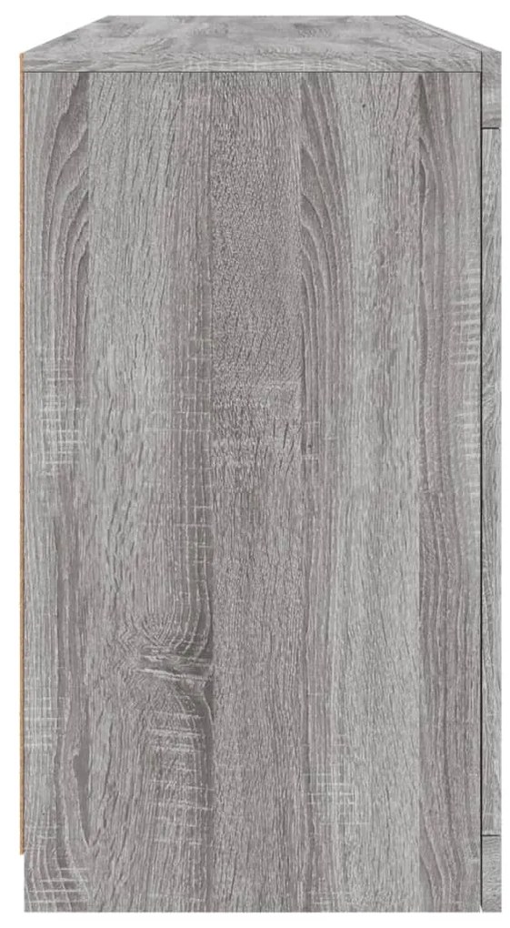 Aparador com luzes LED 142,5x37x67 cm cinzento sonoma