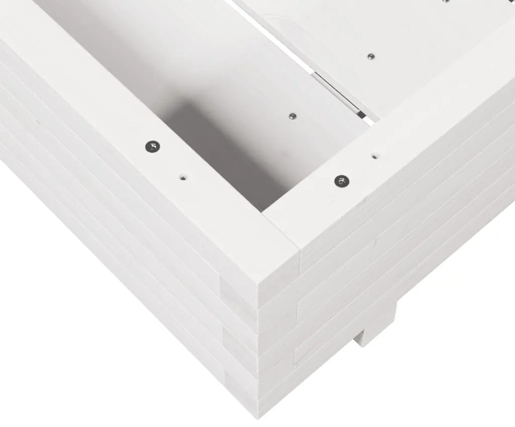 Vaso/floreira de jardim 80x80x26,5 cm pinho maciço branco
