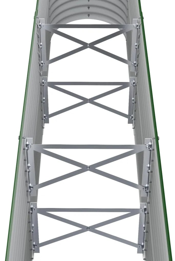 Canteiro elevado jardim 152x40x68 cm aço revestido a pó verde