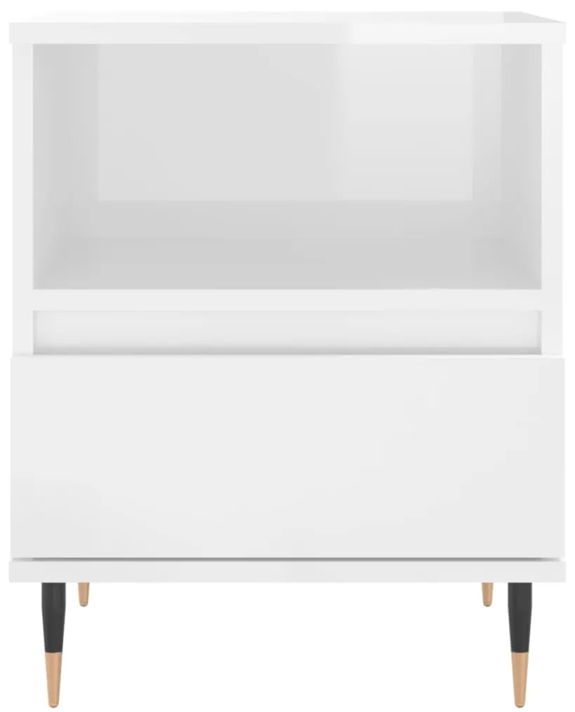 Mesa de cabeceira 2 pcs derivados de madeira branco brilhante
