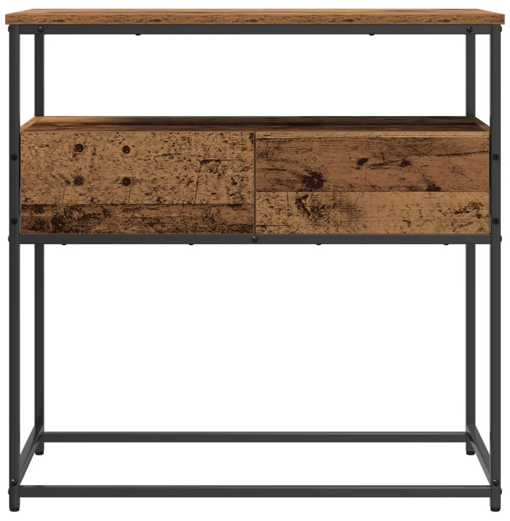 Mesa de Consola vidaXL Madeira Velha 75x40x75 cm Madeira Reforçada e A
