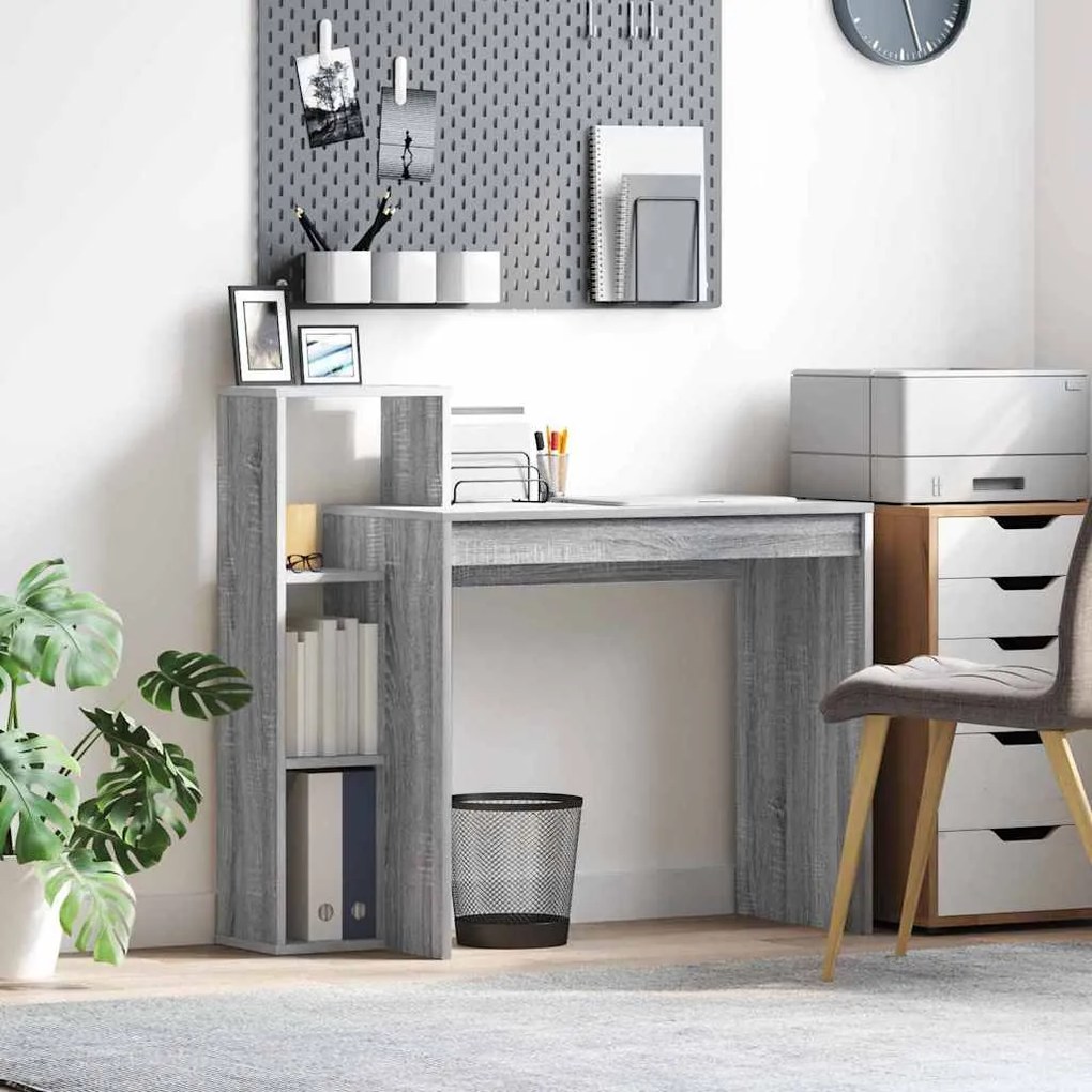 vidaXL Mesa Cinza Sonoma 100 x 40 x 90 cm Madeira processada