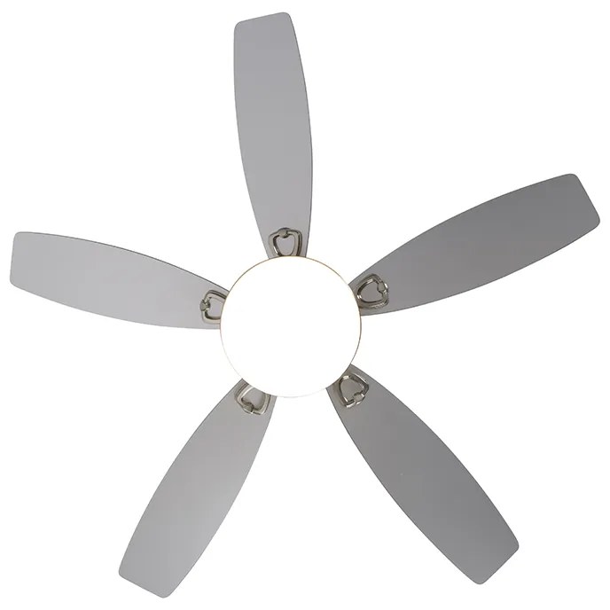 Ventilador de teto em aço com comando remoto incl. LED - Malaki