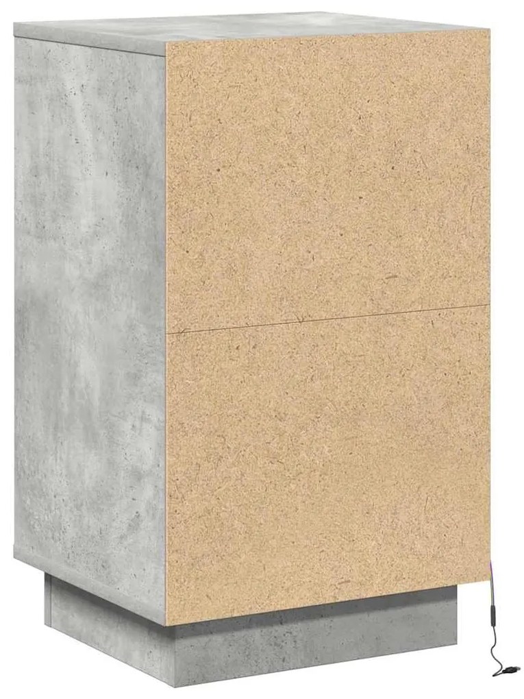 Armário de Canto com LED Cinza Concreto 39x34,5x65 cm Madeira Engenhei
