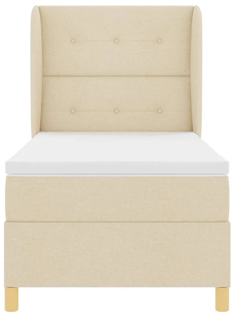 Cama Box com Colchão vidaXL - Creme, 100x200 cm, Tecido