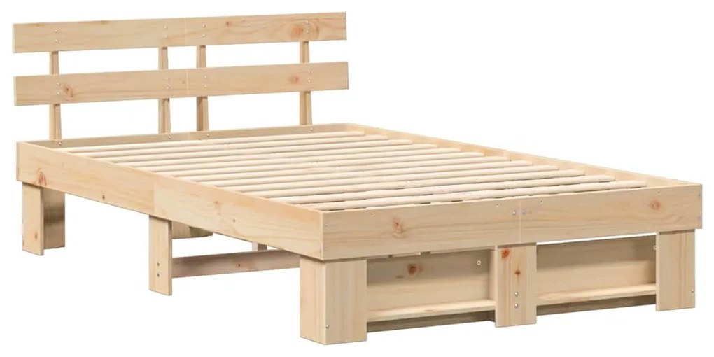 Estrutura da Cama com cabeceira Castanho 140 x 190 cm