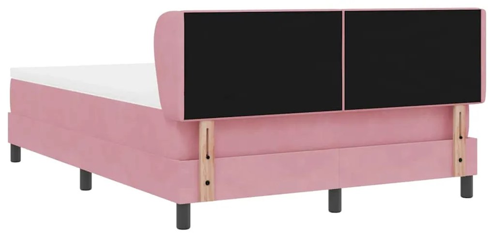 Cama Box com Colchão vidaXL Rosa 140x190 cm Veludo