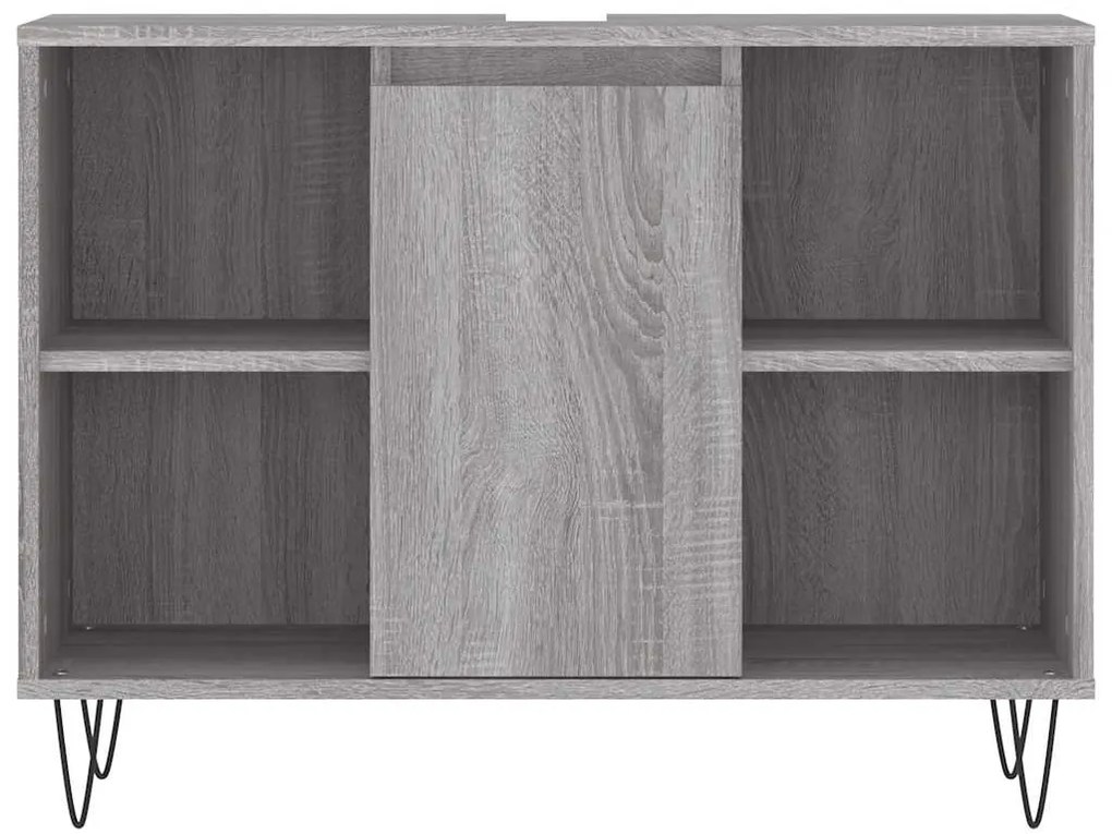 Armário de casa de banho 80x33x60 cm deriv.madeira cinza sonoma