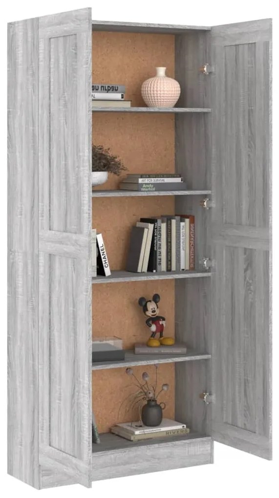 Estante 82,5x30,5x185,5 cm derivados de madeira cinzento sonoma