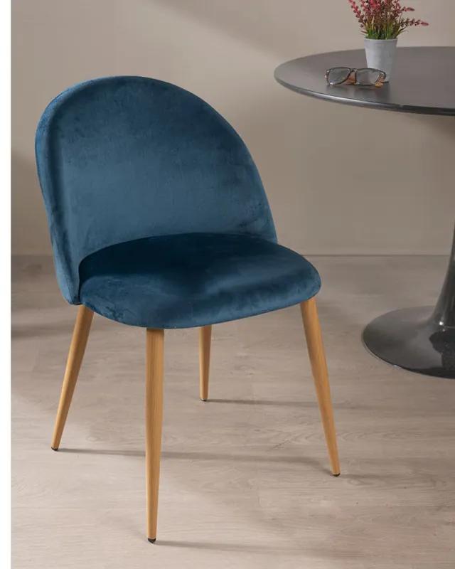 Cadeira Vint Veludo - Azul