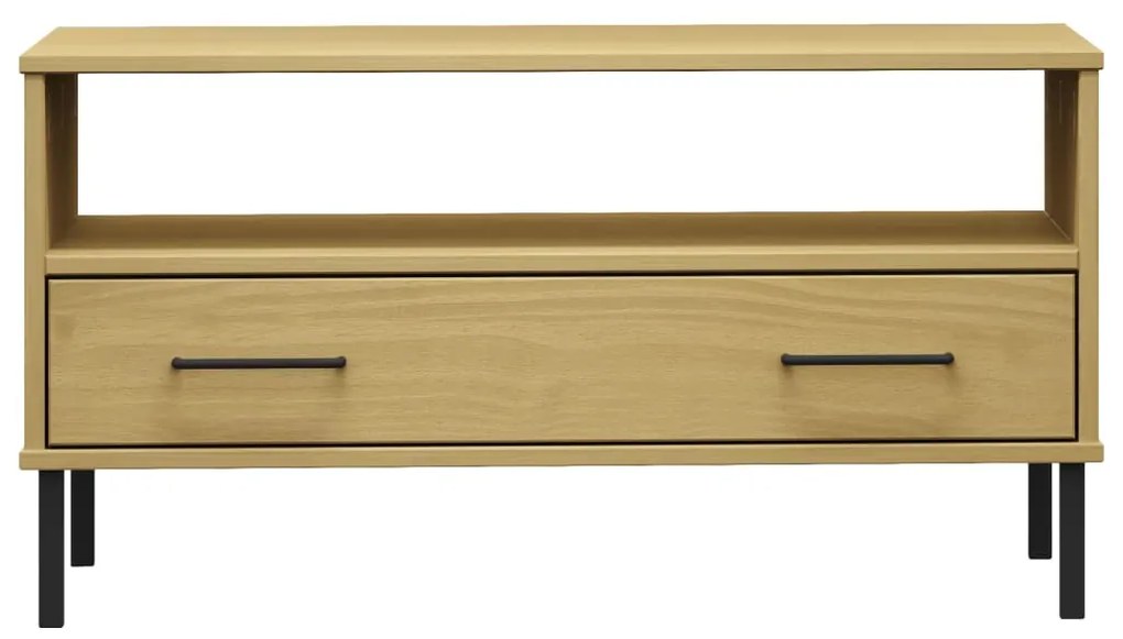 Mesa centro c/ pernas de metal 85x50x45cm OSLO madeira castanho
