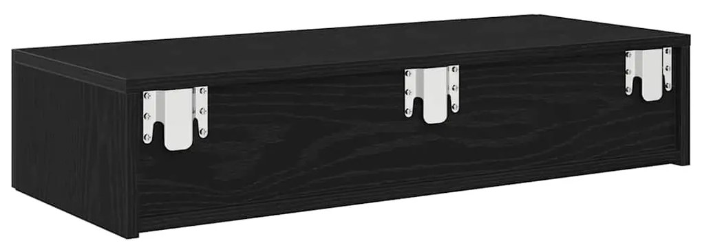 Prateleira parede c/ gavetas 80x33x17 cm deriv. madeira preto