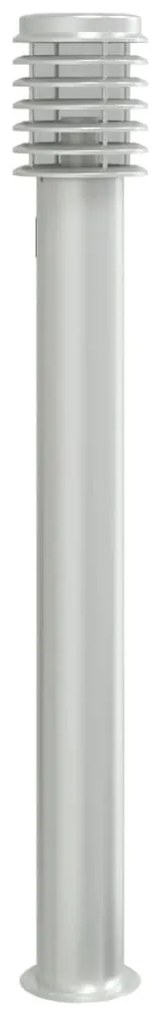Candeeiro chão exterior c/ tomada 3pcs 110cm aço inox. prateado