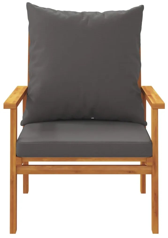 3 pcs conjunto lounge de jardim c/ almofadões acácia maciça