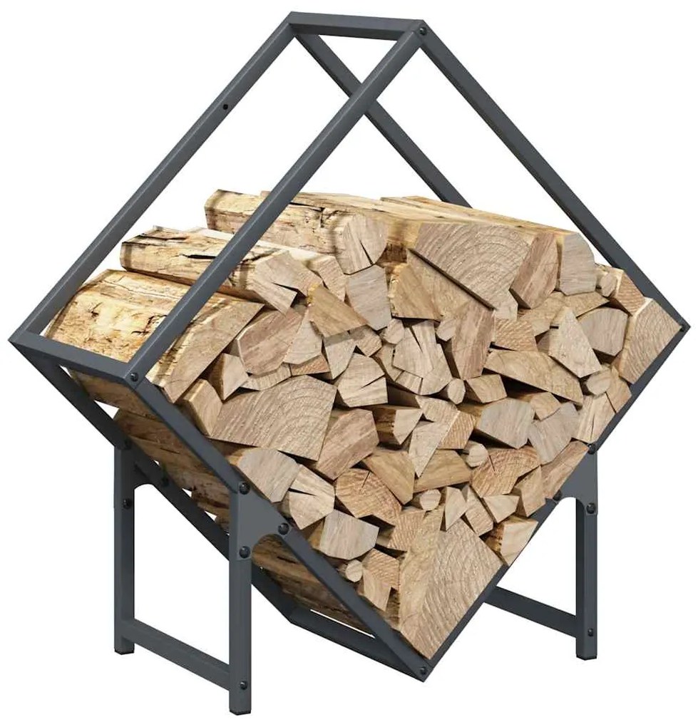Suporte para lenha 60x25x60 cm aço laminado a frio antracite