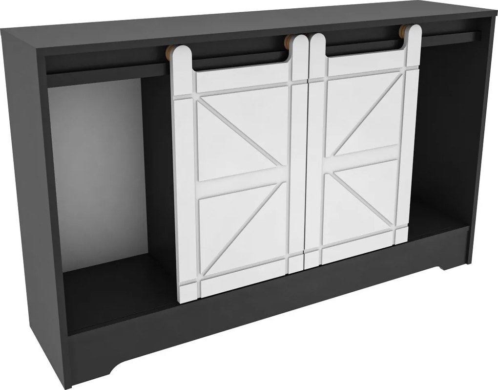 Móvel TV Ahris – Cinza e Branco – 140x35x85 cm