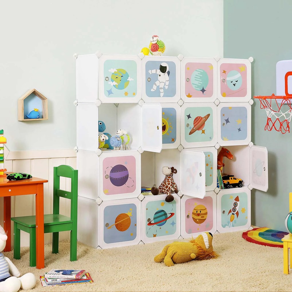 Armário de arrumação para crianças 123 x 31 x 123 cm Multicolorido