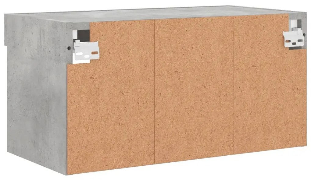 Móvel de TV com luzes LED 60x30x30 cm cinzento cimento