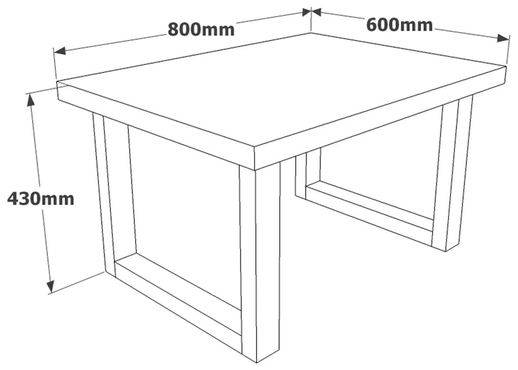 Mesa de Centro MN02 – Nogueira e Antracite – 80x43x60 cm