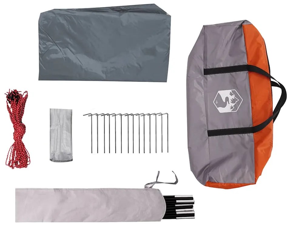 Lona de campismo 460x305x210 cm impermeável laranja