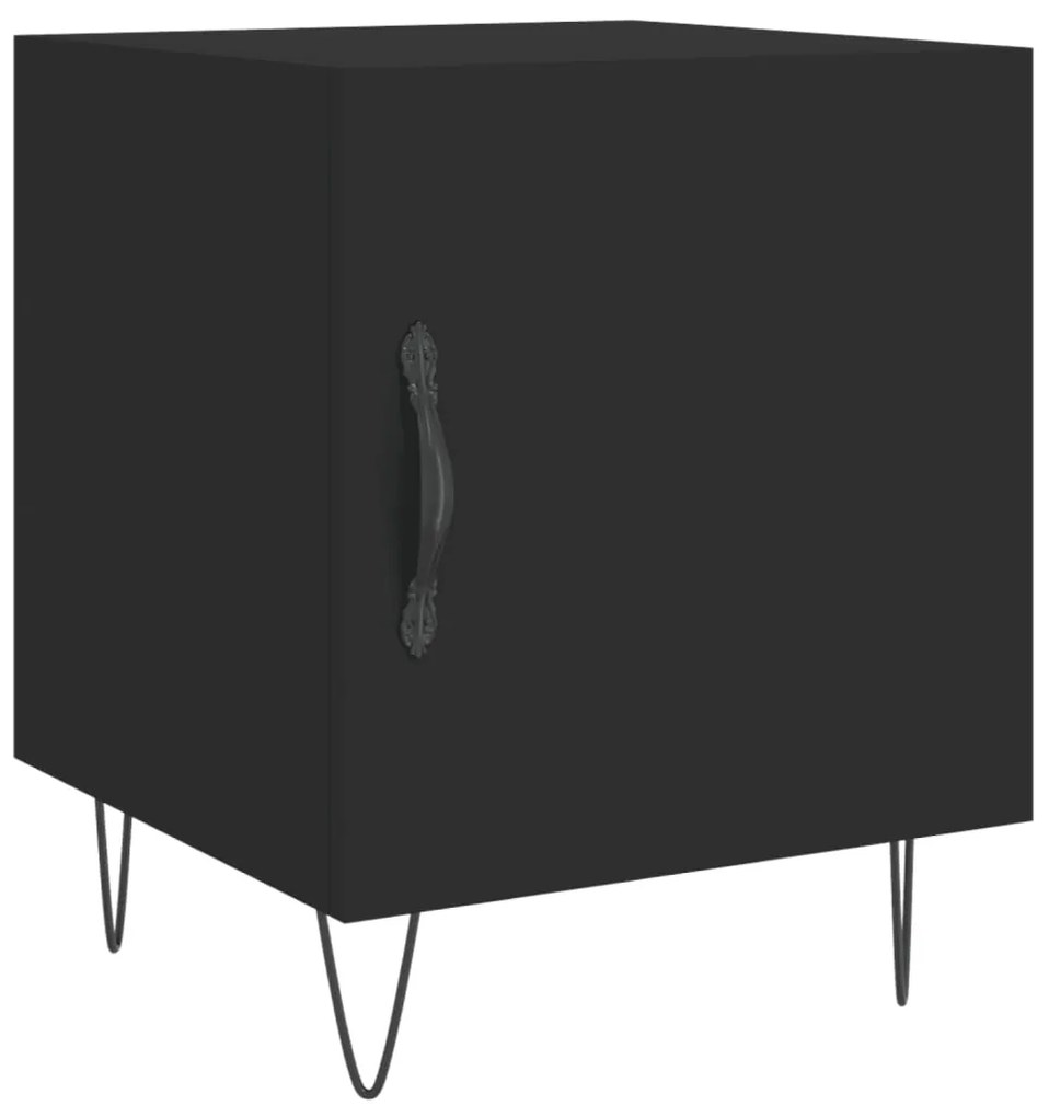 Mesa de cabeceira 2 pcs 40x40x50 cm derivados de madeira preto