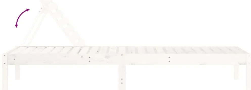 Espreguiçadeiras 2 pcs 199,5x60x74 cm pinho maciço branco