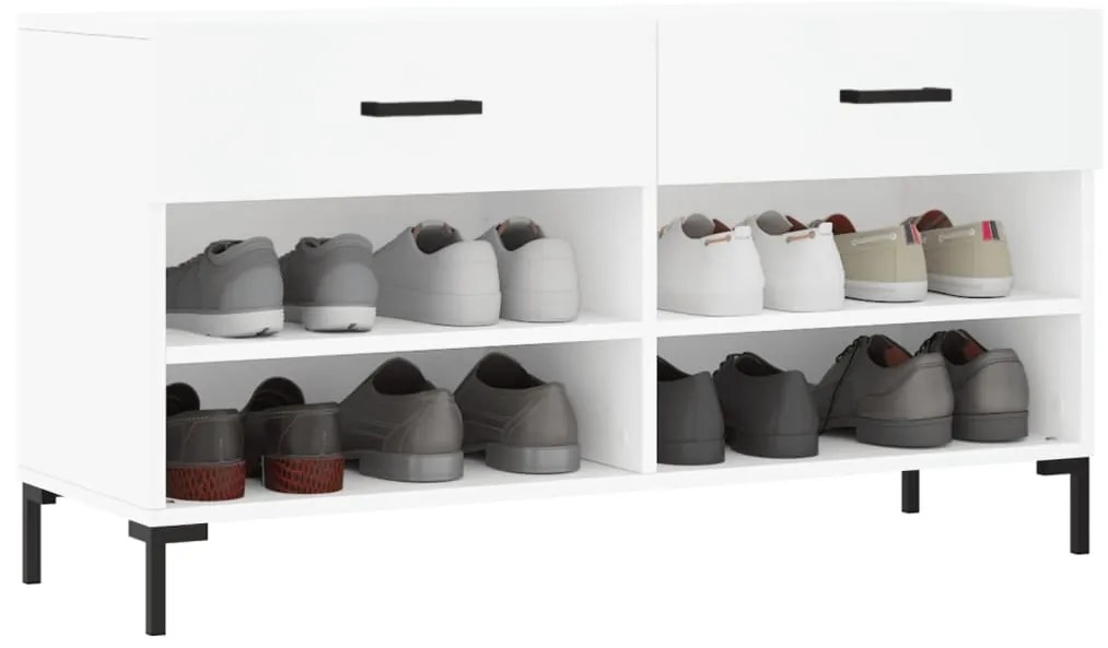 Banco sapateira 102x35x55 cm derivados de madeira branco