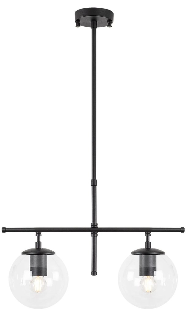 Candeeiro de Teto Roe – Preto – 52 x 15 x 36-76 cm